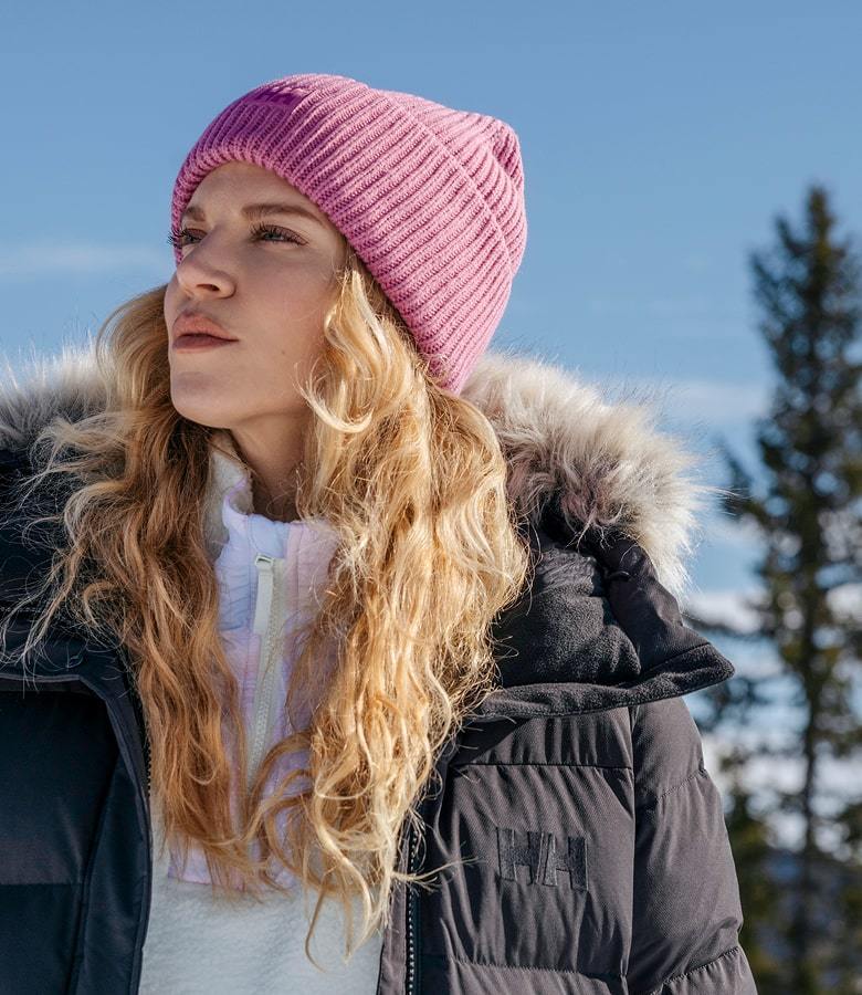 Woman wearing Helly Hansen layers