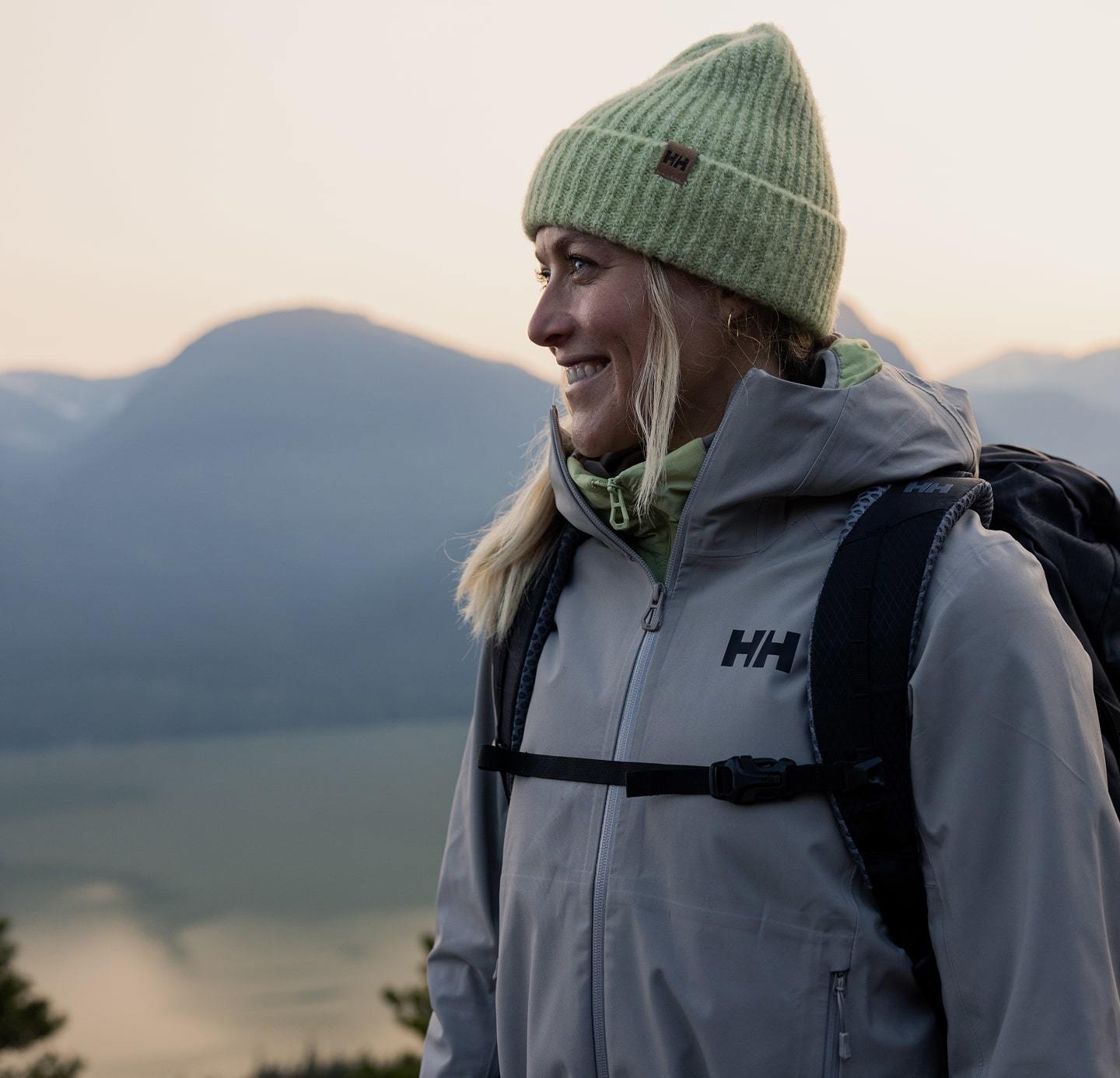 Woman wearing Helly Hansen gear