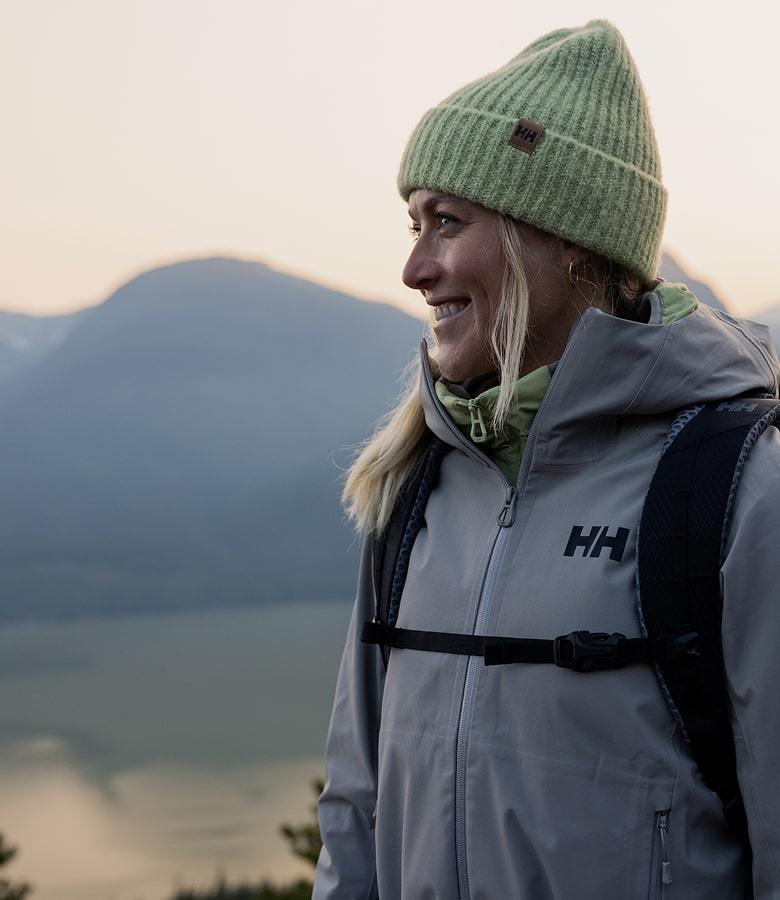 Woman wearing Helly Hansen gear