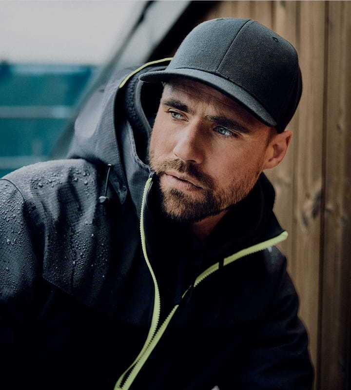 Man wearing a Helly Hansen softshell jacket