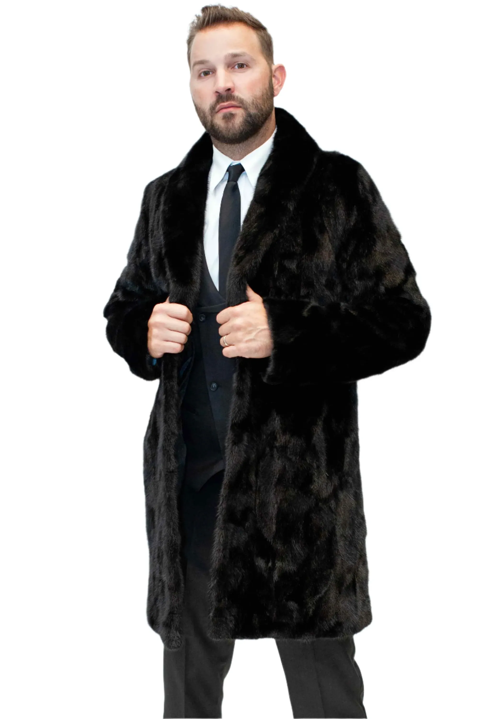 Men's Sectioned Mink Fur Stroller 