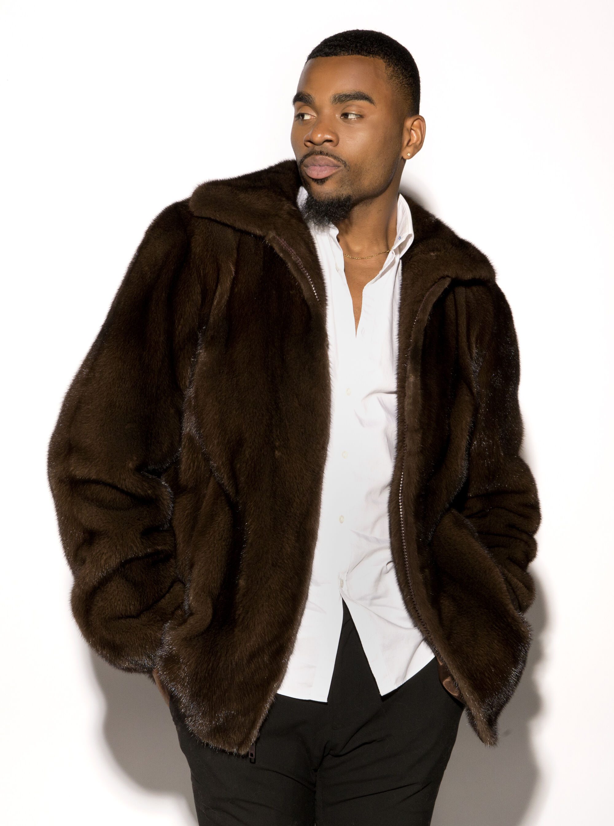 Men's Female Mink Fur Bomber Jacket