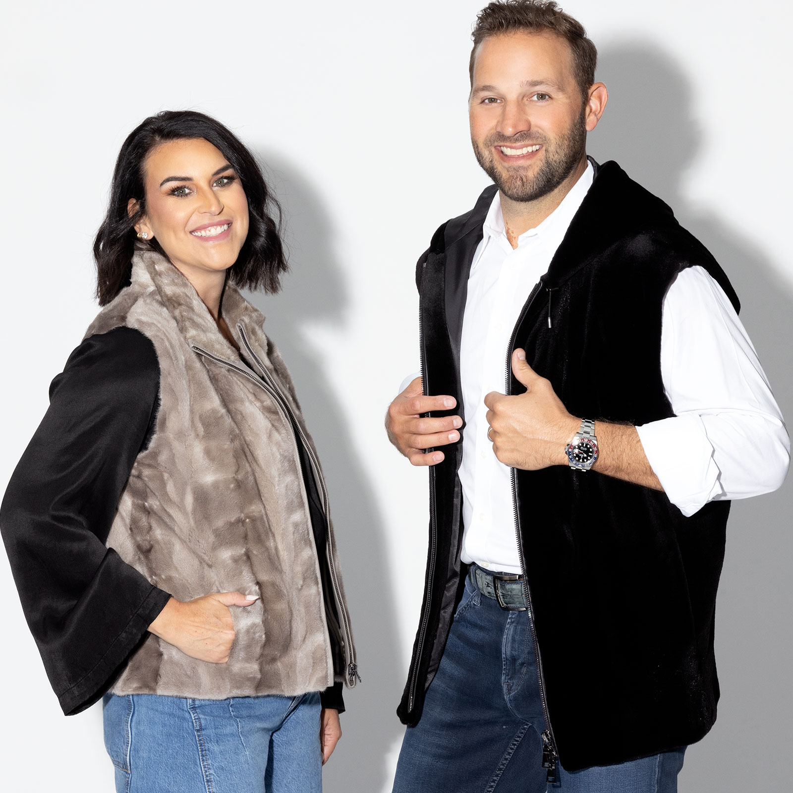 His or Hers Mink Fur Vests