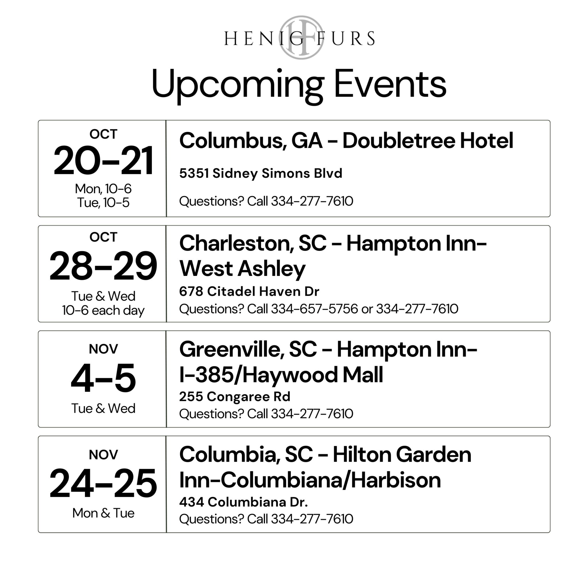 Upcoming Events