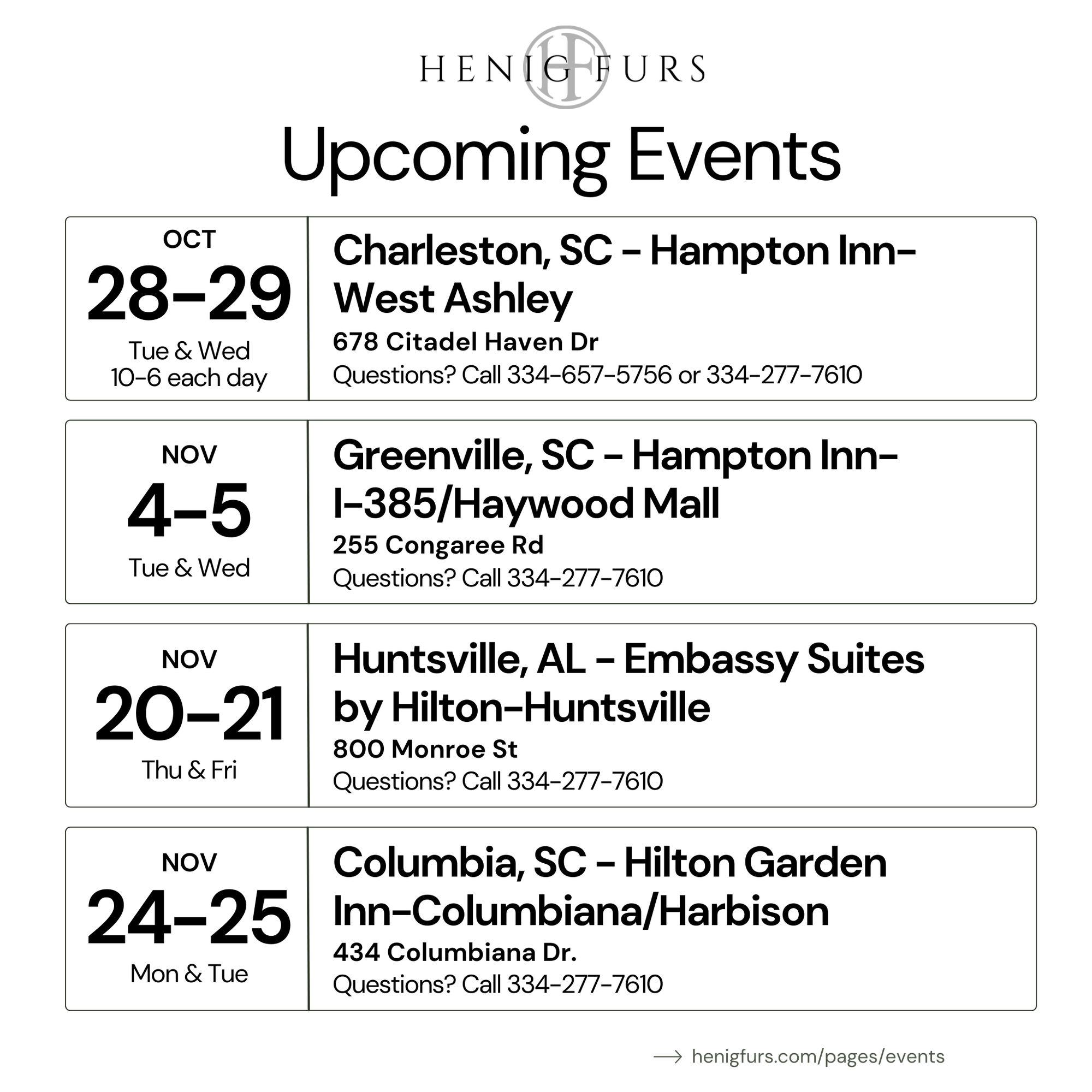 Upcoming Events