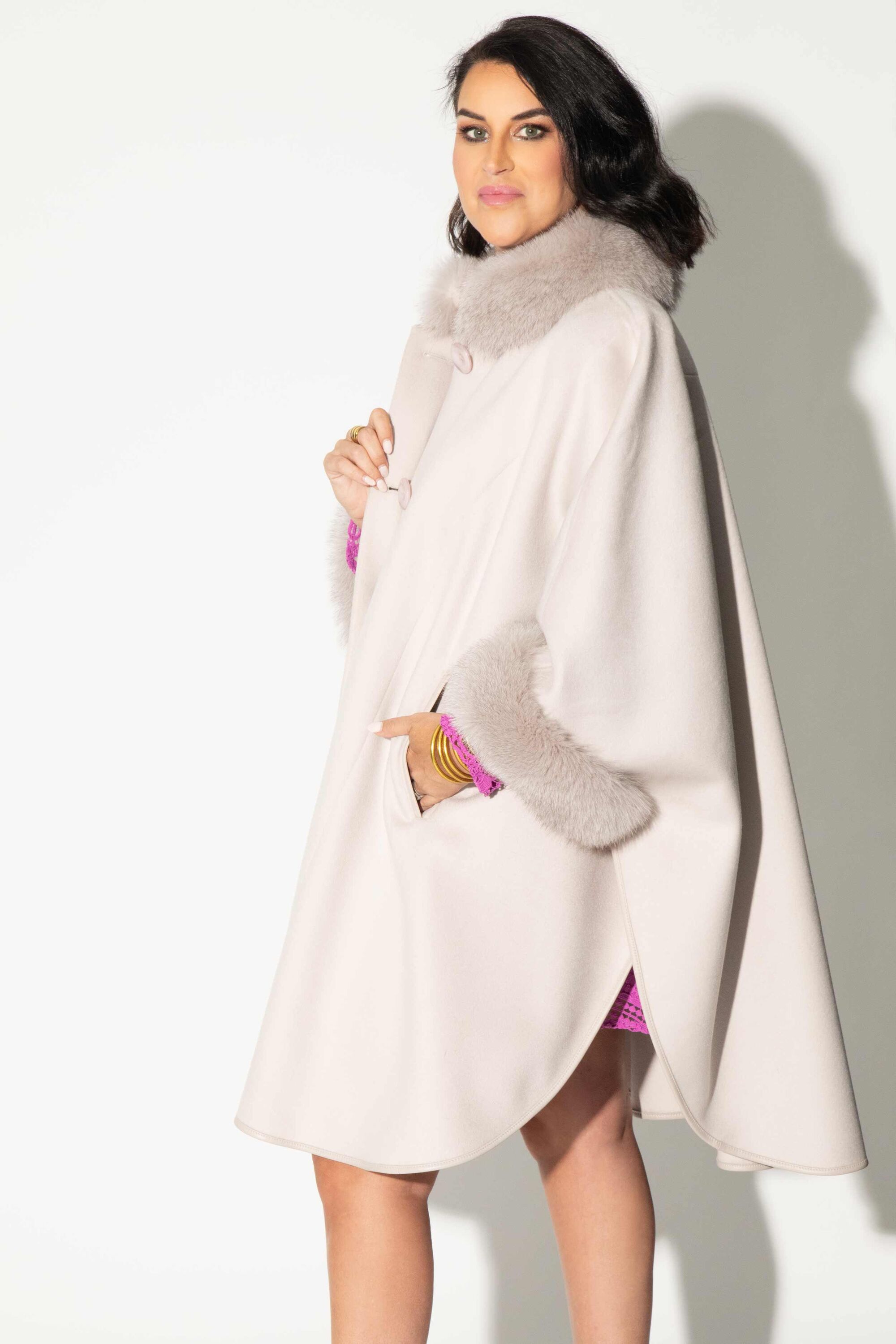 Cashmere & wool blend cape