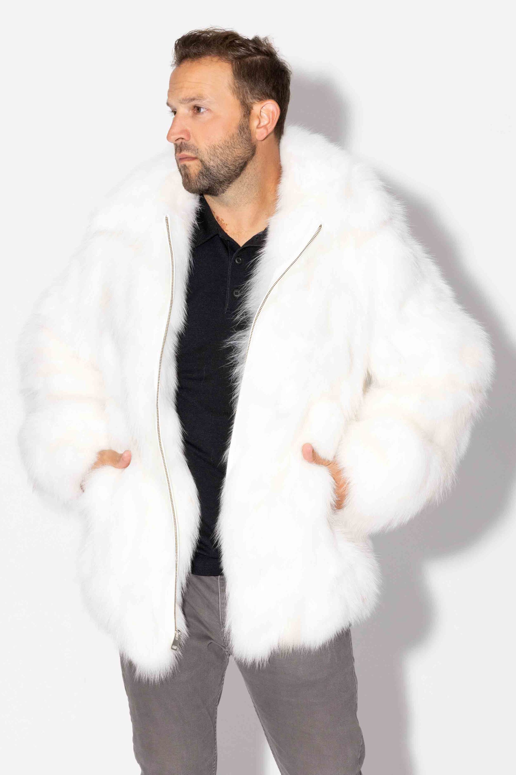 Men's sectioned fox bomber