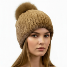Knitted MInk Fur Hat