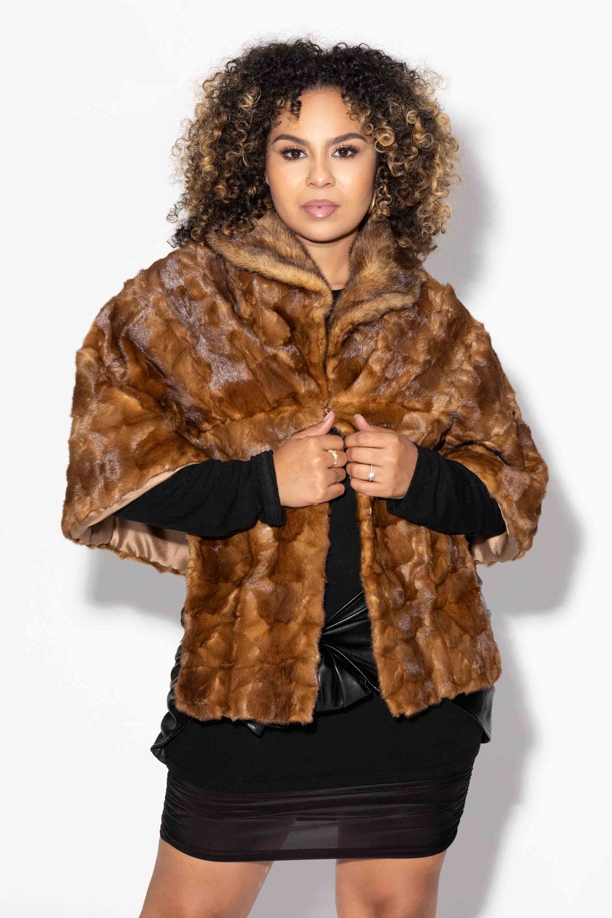 Sheared Sectioned Mink Fur Stole