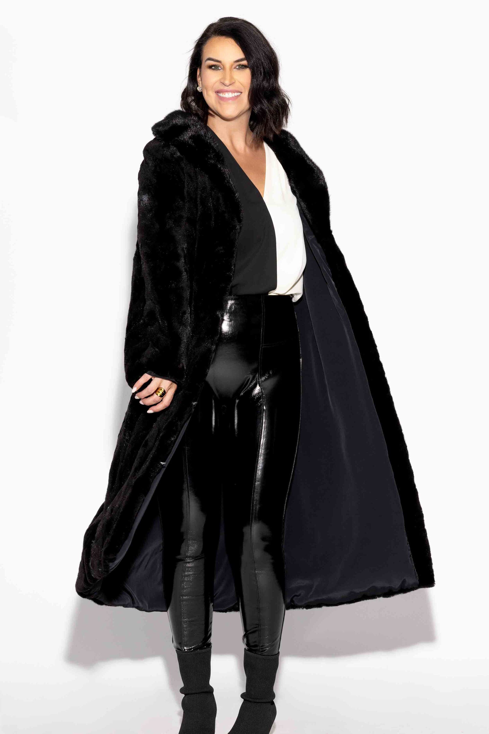 Women's Sheared Sectioned Mink Fur Coat