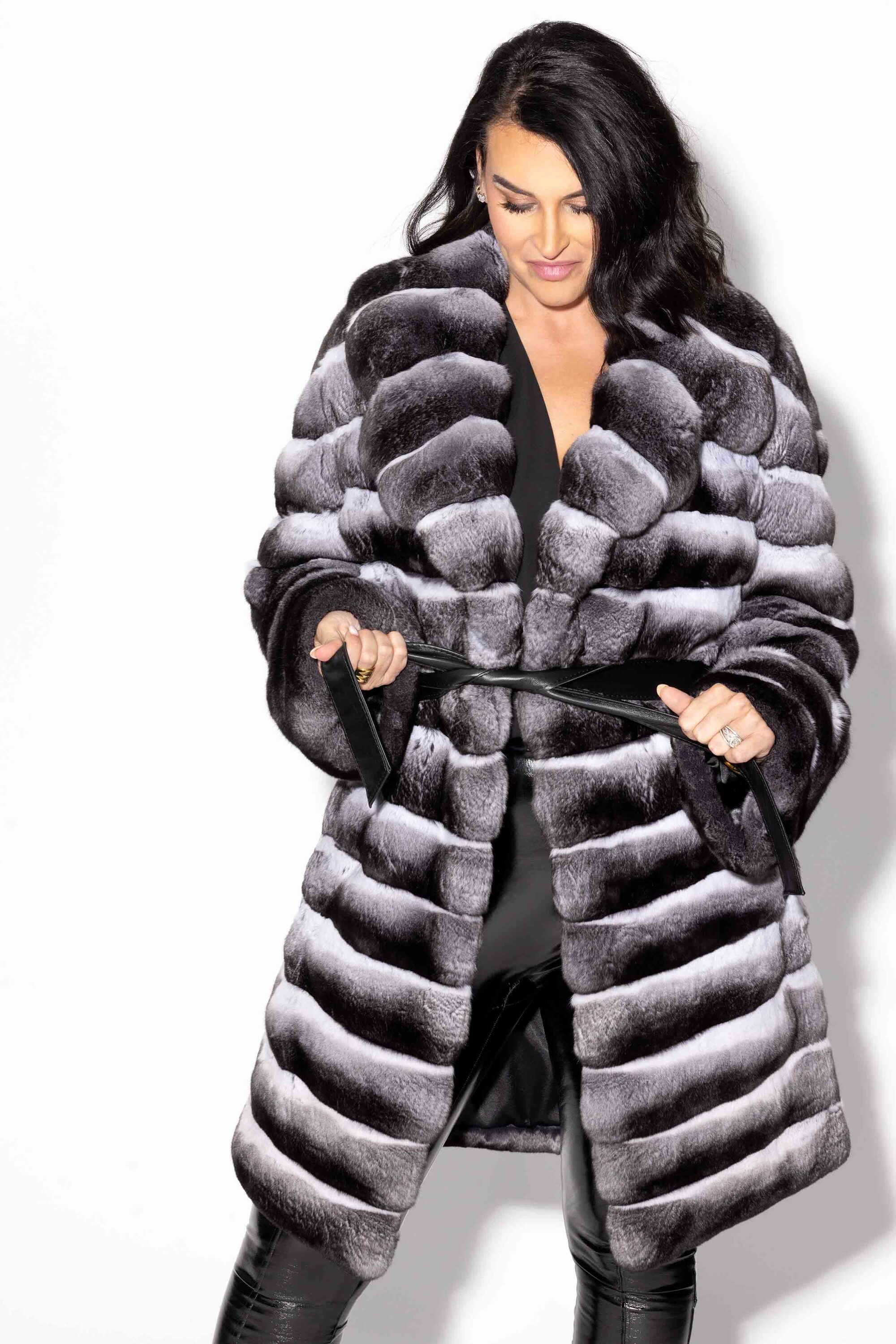 Chinchilla Fur Stroller with Belt