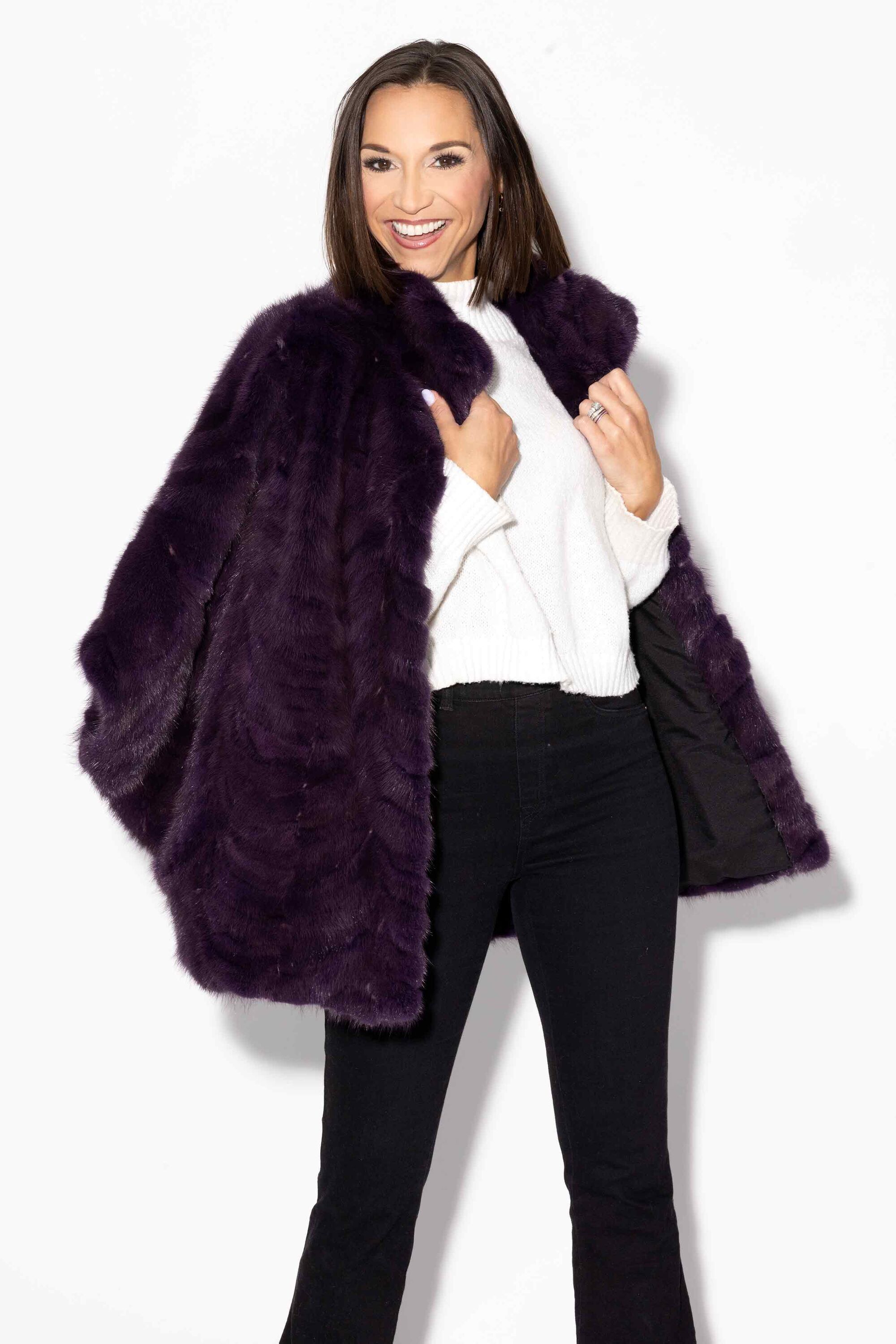 Sectioned Mink Fur Cape