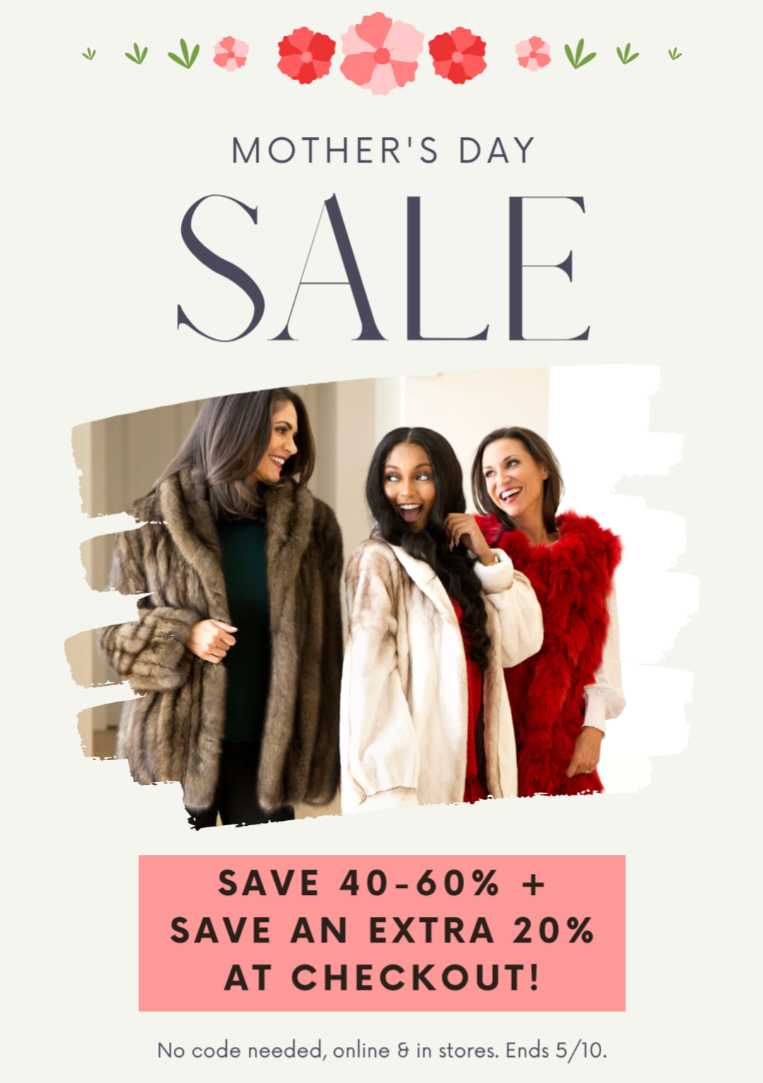 There's still time to shop our Mother's Day Sale - save up to 65% + save an extra 10% at checkout - sitewide!