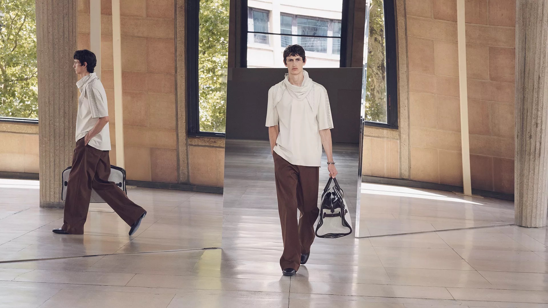 visual scenography of the Men's Summer 2026 runway show