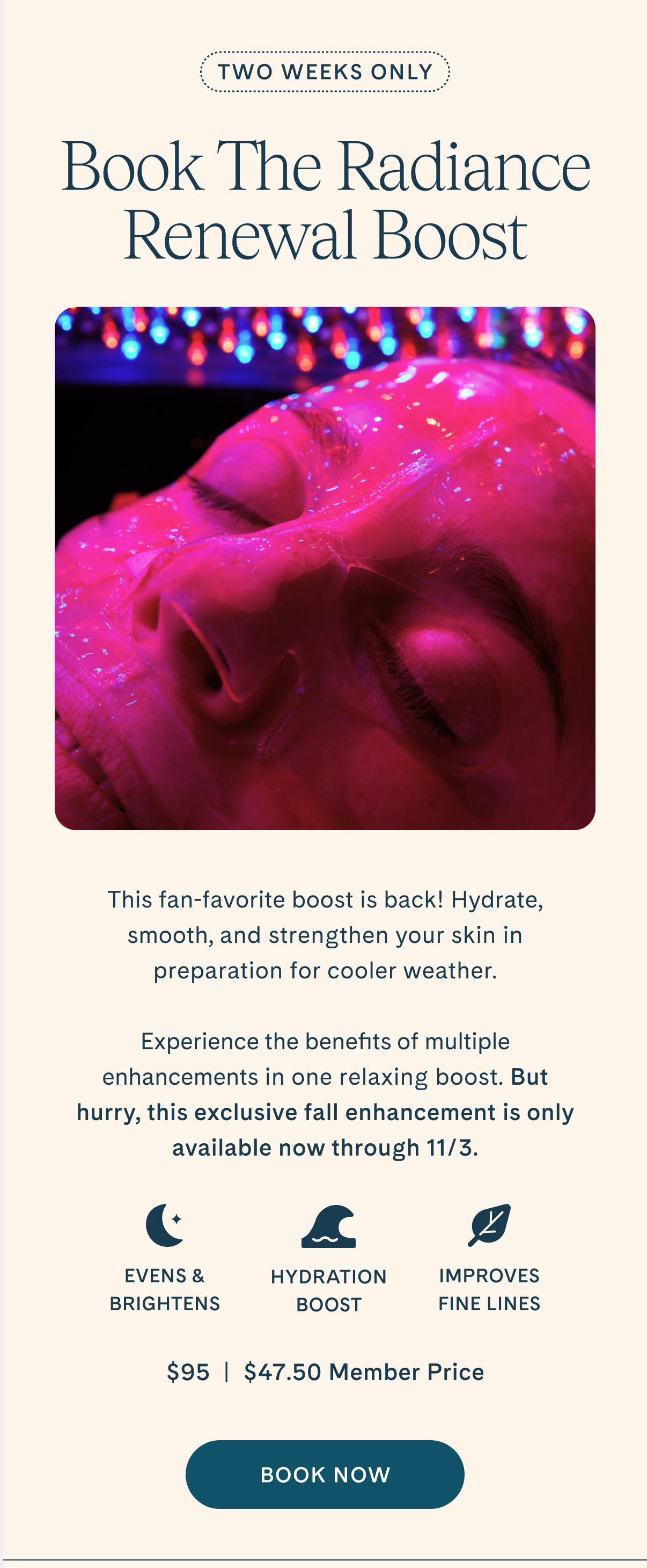 Book the Radiance Renewal Boost