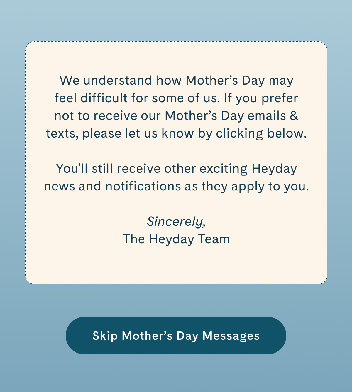 Skip Mother's Day Messages
