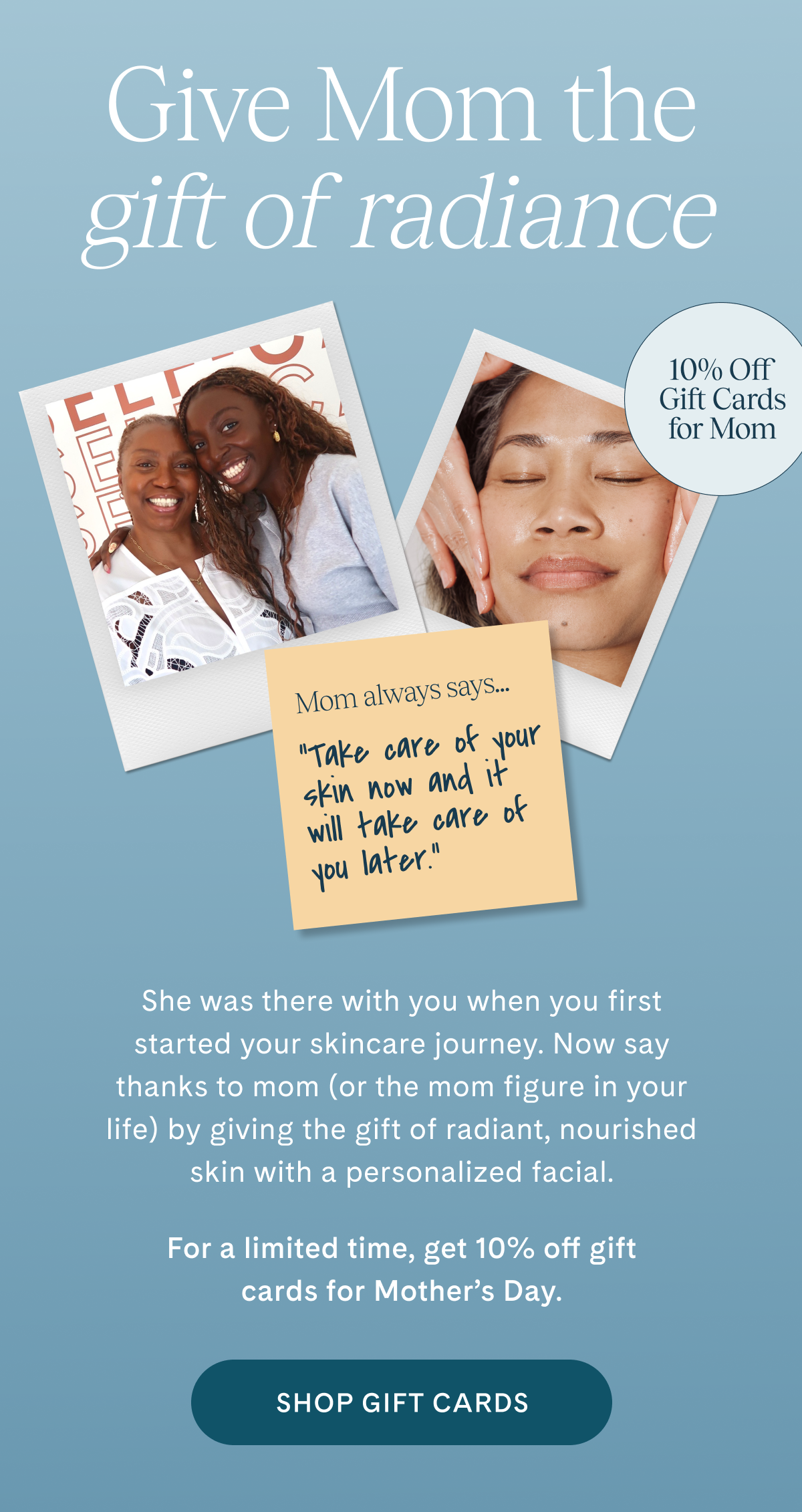 Shop Gift Cards - 10% Off For Mother's Day