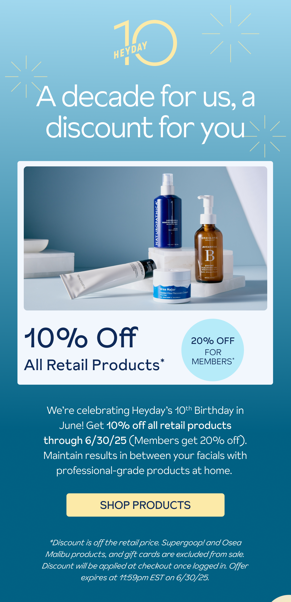 10% Off (20% Off For Members) All Retail Products - Shop Products