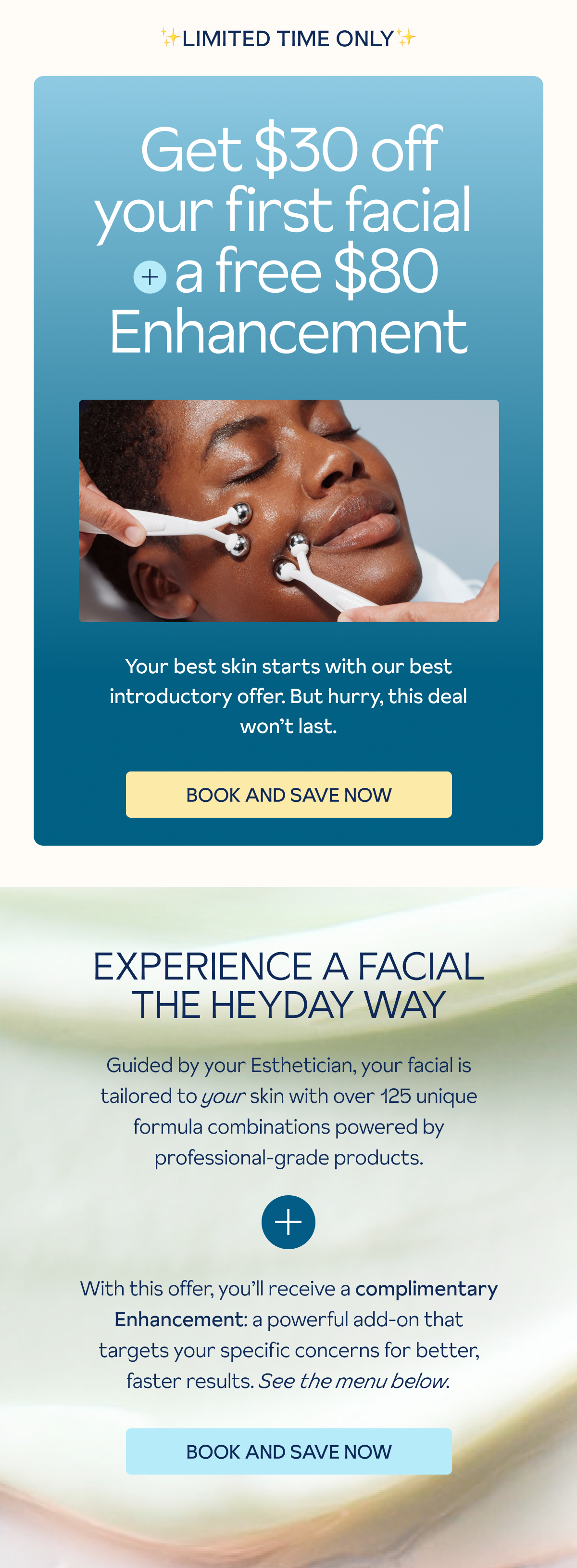 $110 Savings On Your First Facial