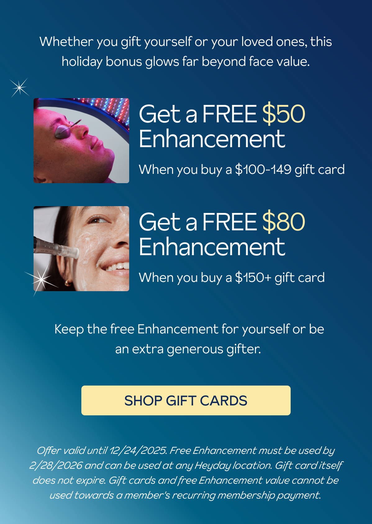 Free Enhancement with $100+ gift card