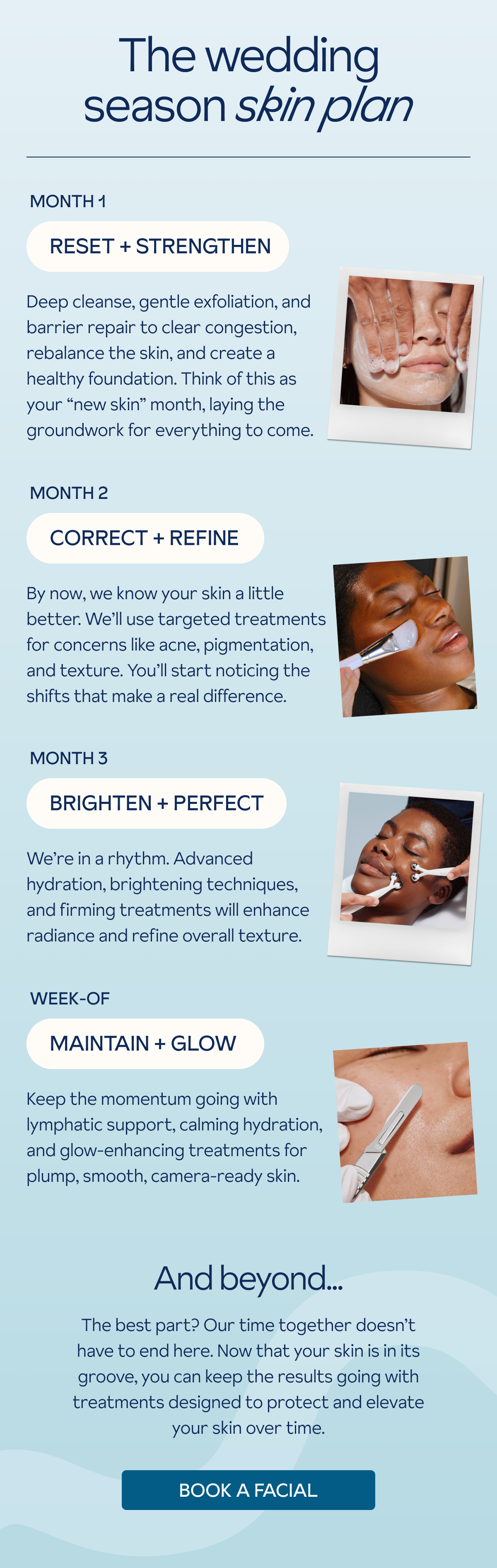 Wedding skincare monthly plan