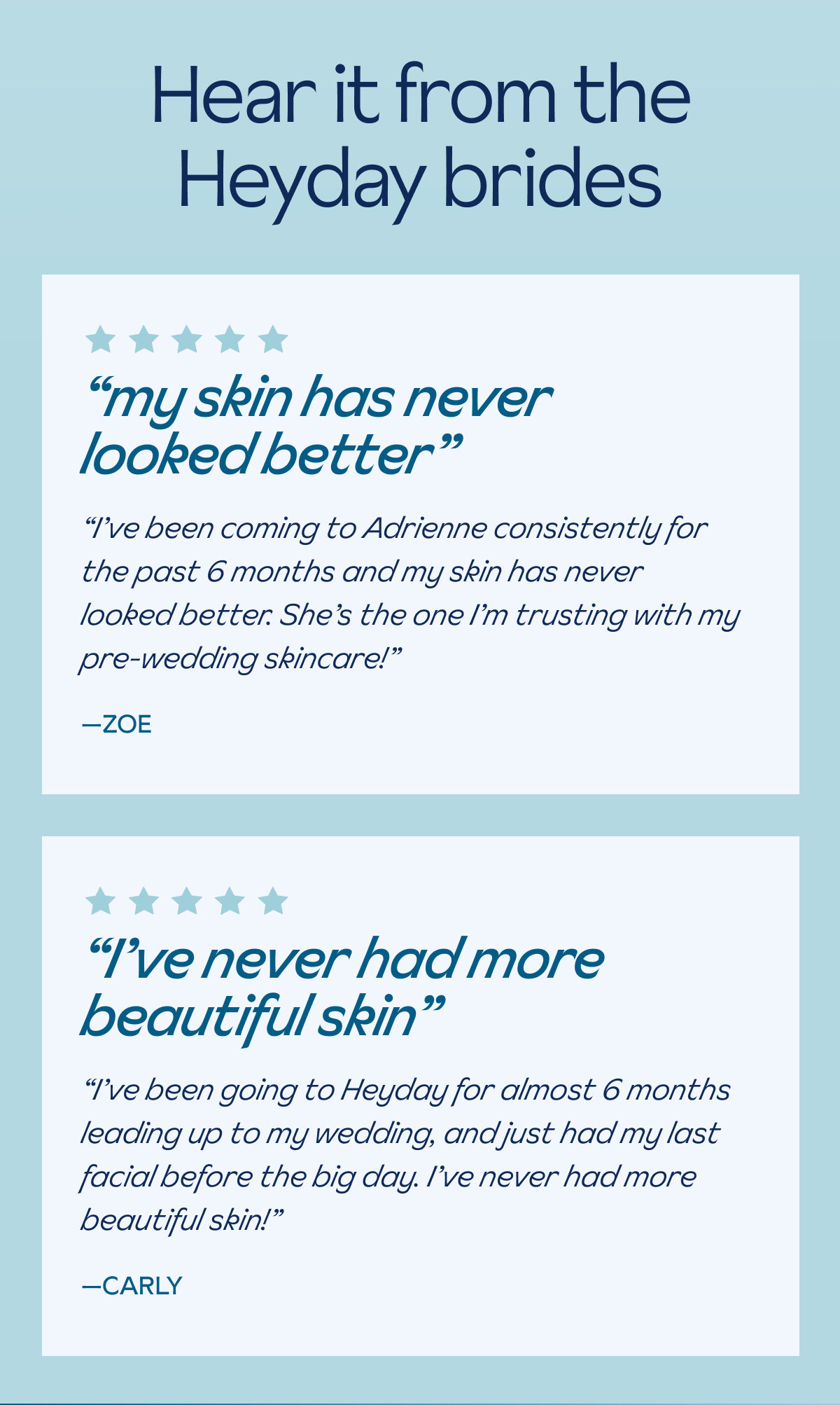 What our Heyday brides say