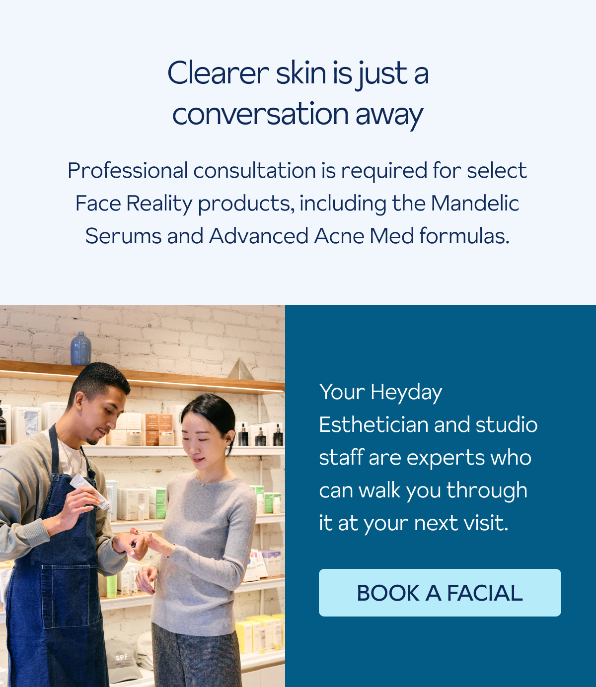 Book a facial