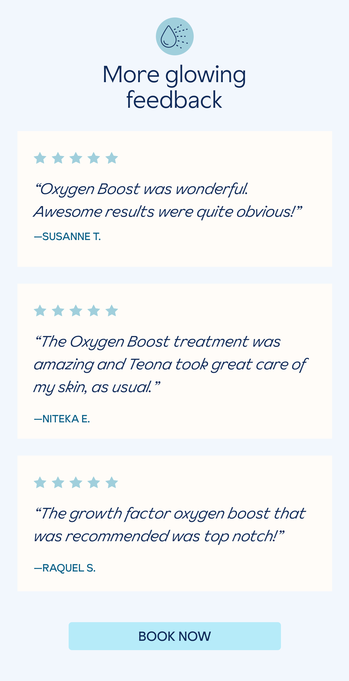 More glowing feedback