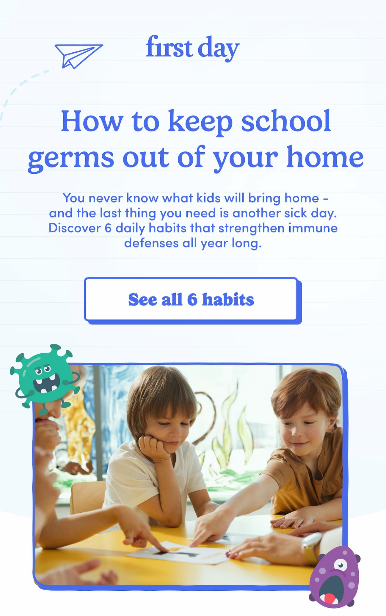 How to keep school germs out of your home.