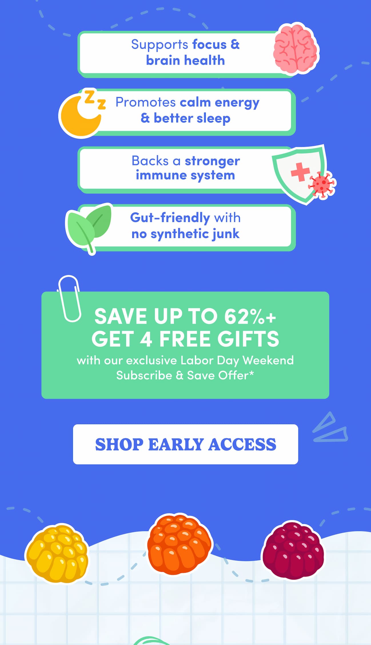 Save up to 62% + get 4 free gifts