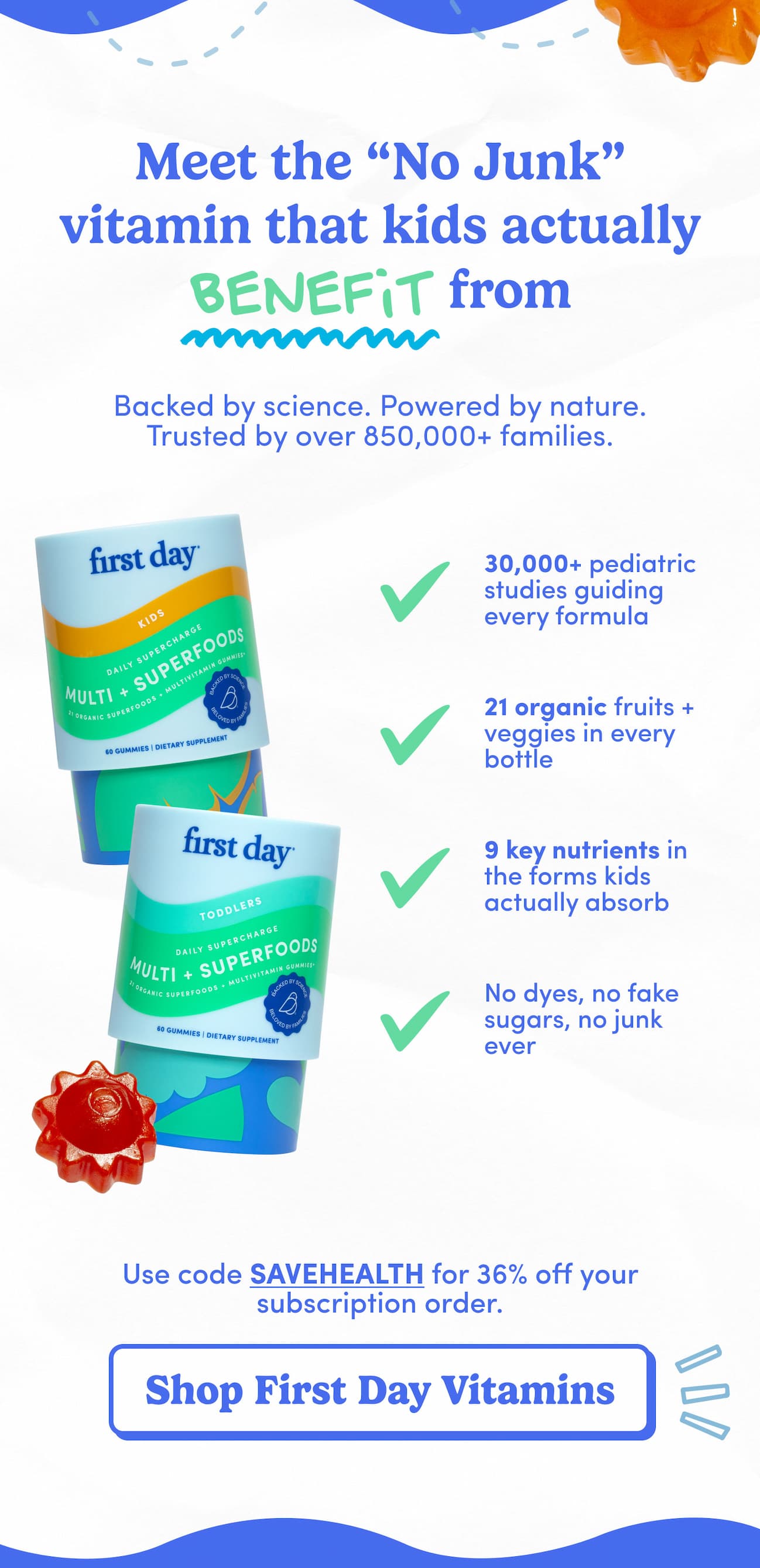 Meet the "No Junk" vitamin that kids actually benefit from.