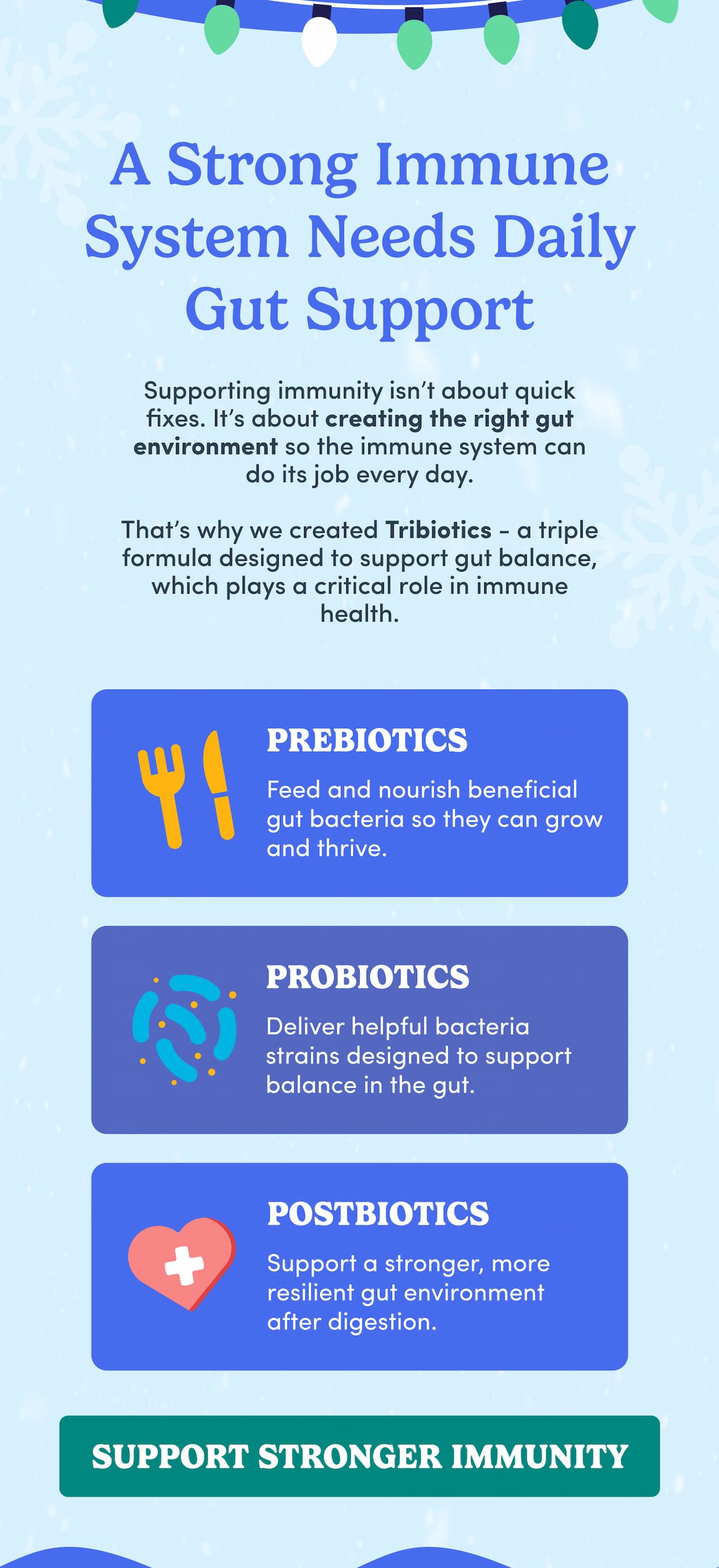 A strong immune system needs daily gut support.