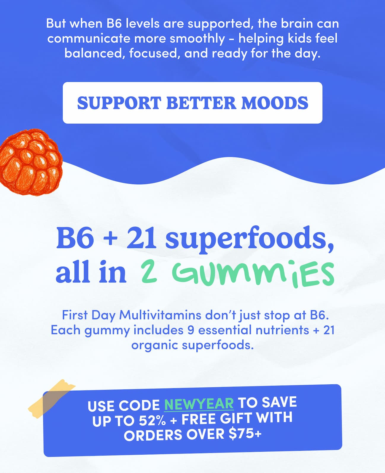 B6 + 21 superfoods, all in 2 Gummies
