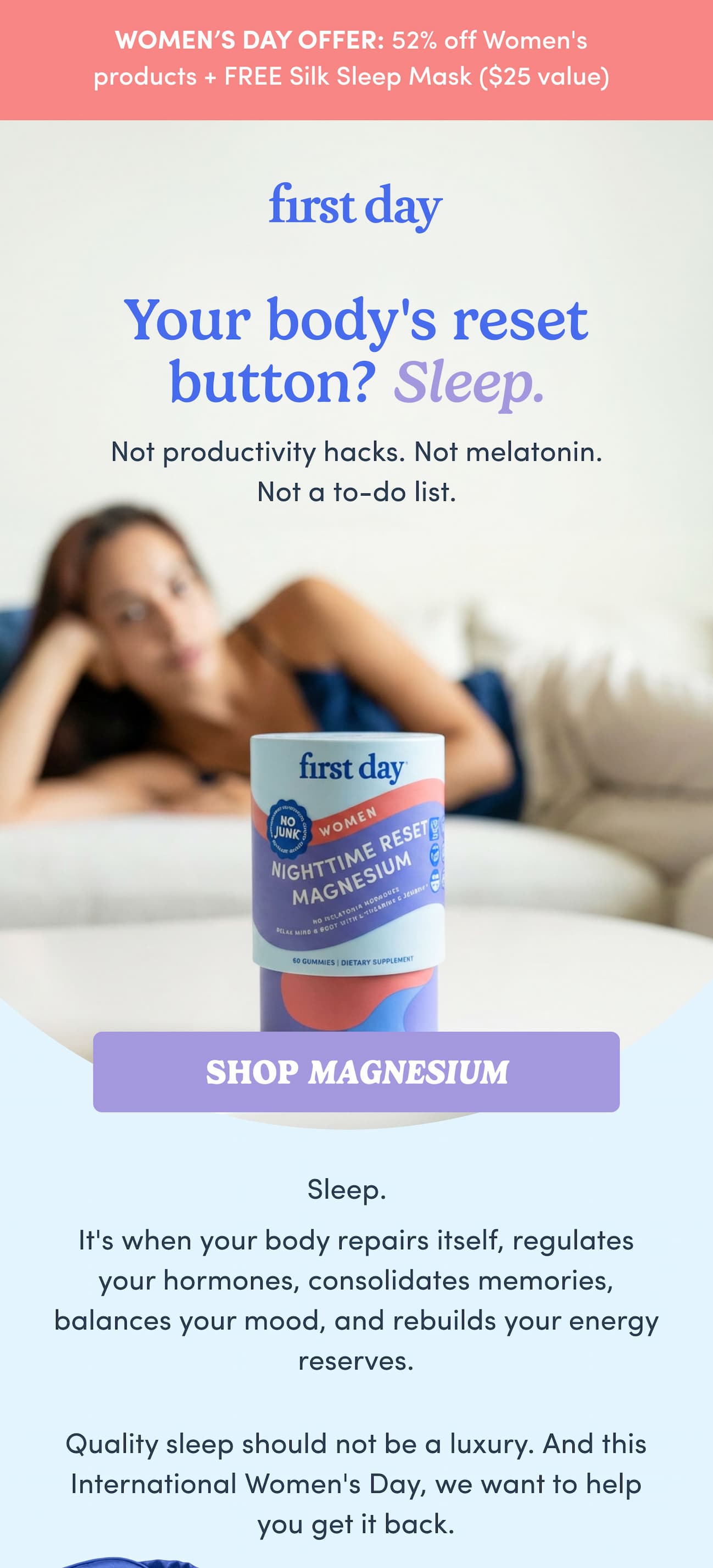 Your body's reset button? Sleep.