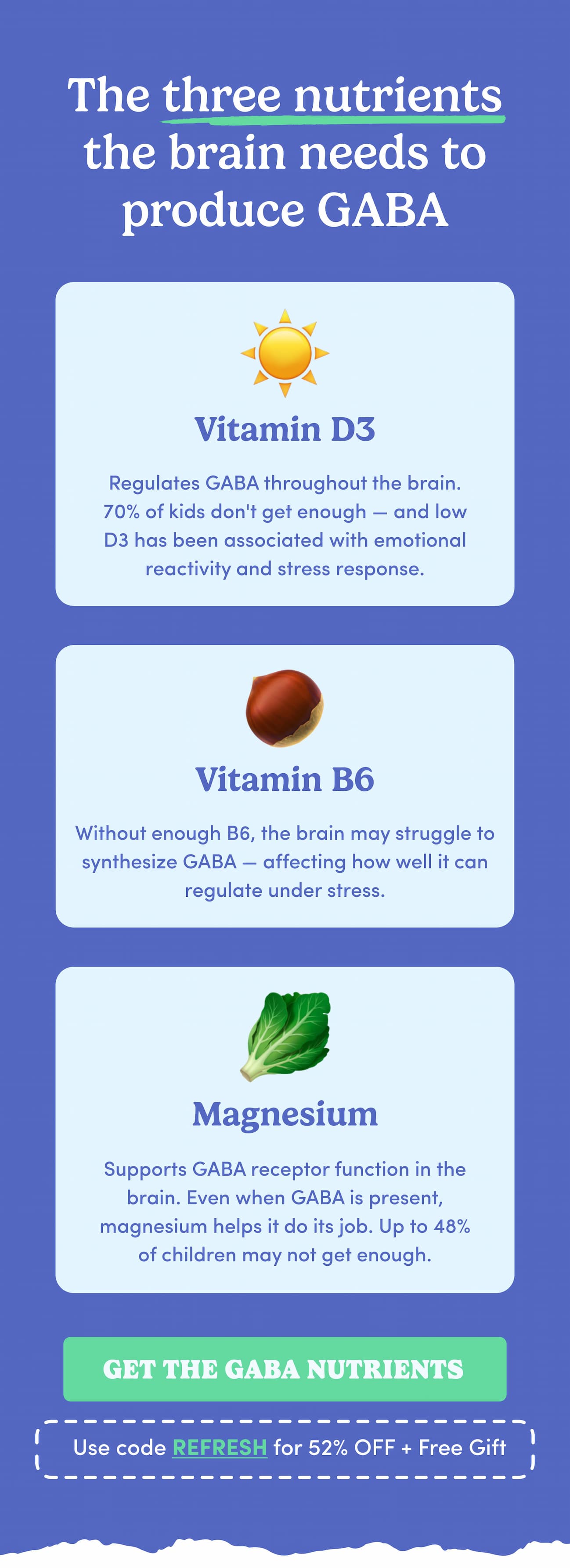The three nutrients the brain needs to produce GABA