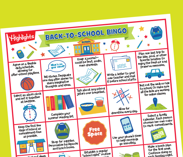 Back-to-School Bingo Game Printable.