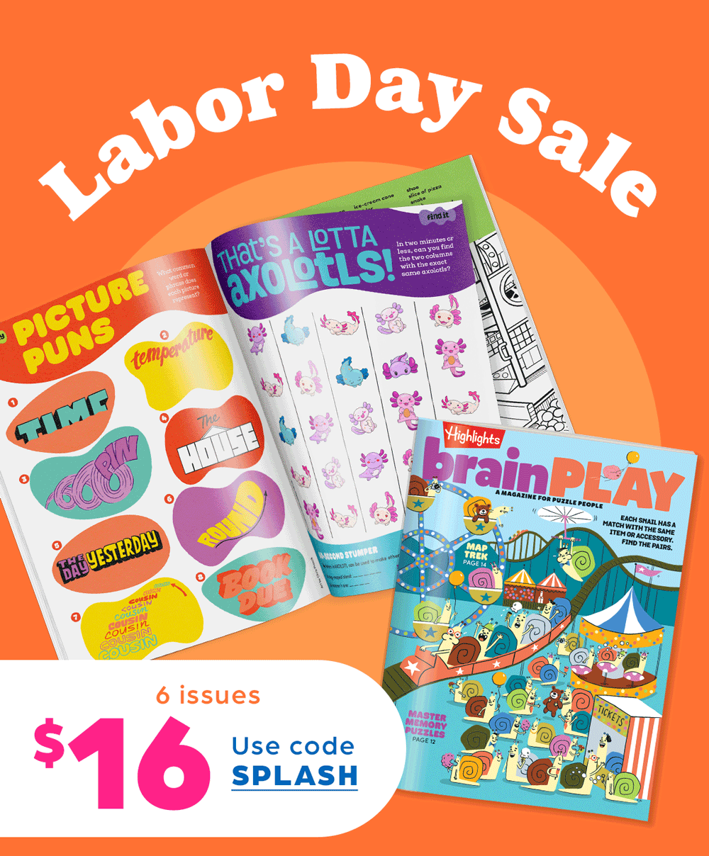 Labor Day Sale: brainPLAY Magazine, 6 Issues for $16 With Code SPLASH.