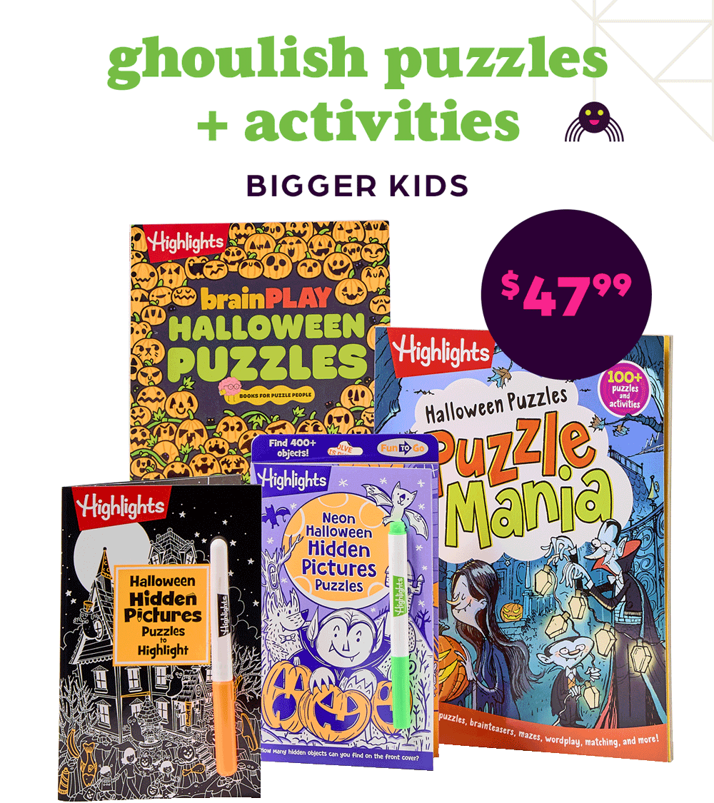 Ghoulish Puzzles and Activities for Bigger Kids.