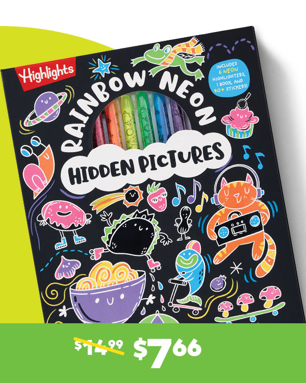 Rainbow Neon HIDDEN PICTURES, Now $7.66.