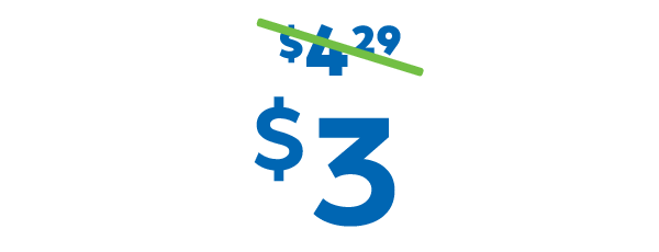 Was $4.29, Now $3.