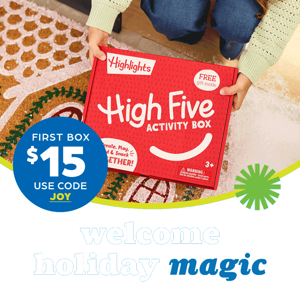 High Five Activity Box: Welcome Holiday Magic! First Box $15 With Code JOY.