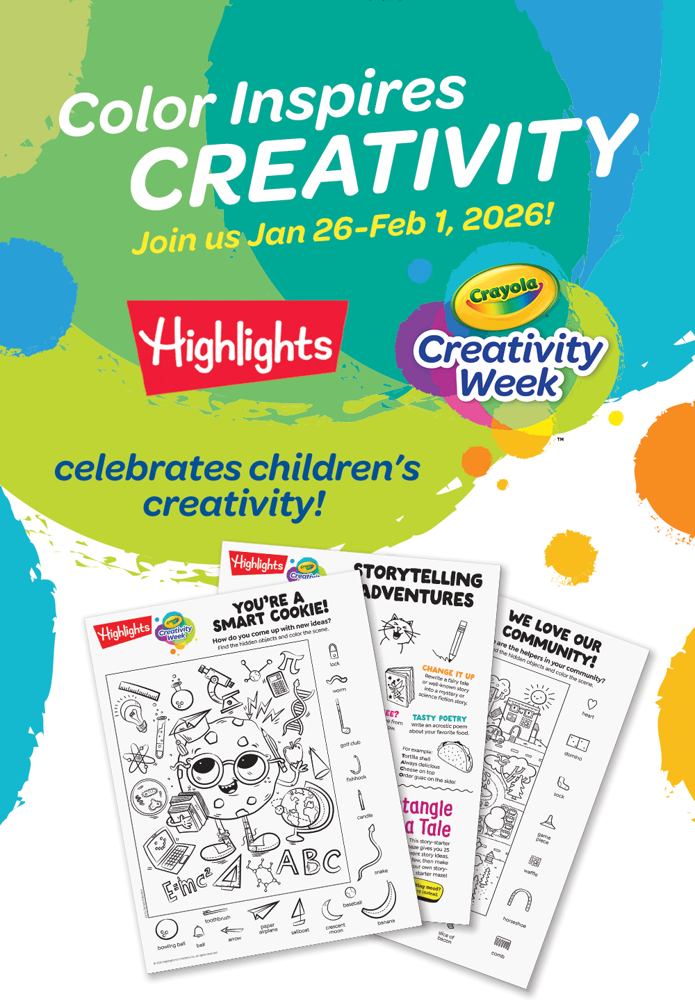 Color Inspires Creativity! Highlights + Crayola CREATIVITY WEEK: Join Us January 26-February 1, 2026.