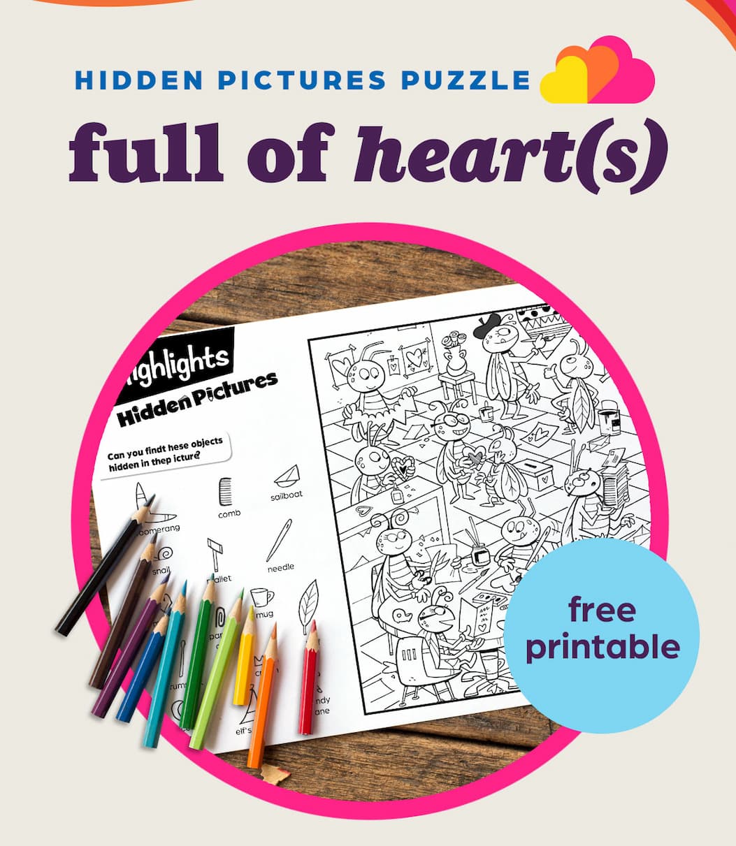 Free Printable Hidden Pictures Puzzle Full of Heart(s)! 