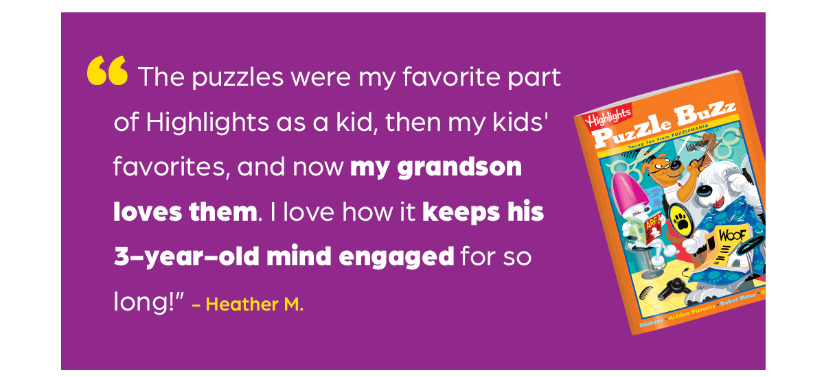 Puzzle Buzz: My Grandson Loves Them.