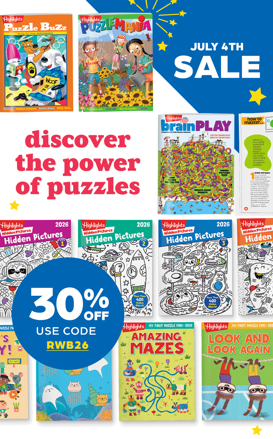 July 4th Sale: Discover the Power of Puzzles! 30% Off Sitewide With Code RWB26, Plus Free Shipping on $50+.