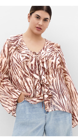 Shop the Vivid Instinct Ruffle Print Top