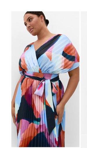 Shop the Hailey Aspect Print Pleat Maxi Dress