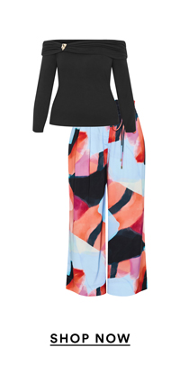 Shop the Shania Aspect Print Wide Leg Pant