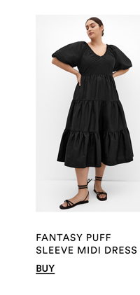 Shop the Fantasy Puff Sleeve Midi Dress