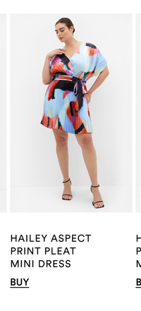 Shop the Hailey Aspect Print Pleat Mini Dress